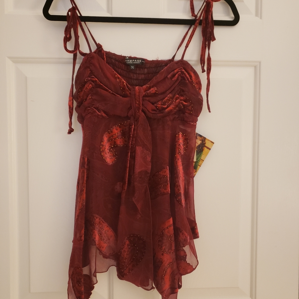 tie strap with asymmetrical hem